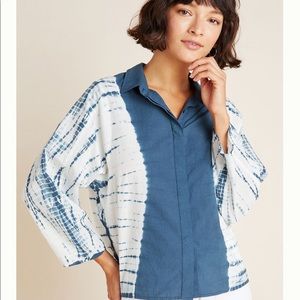 Anthropologie Oceane Tie Dye Button Down